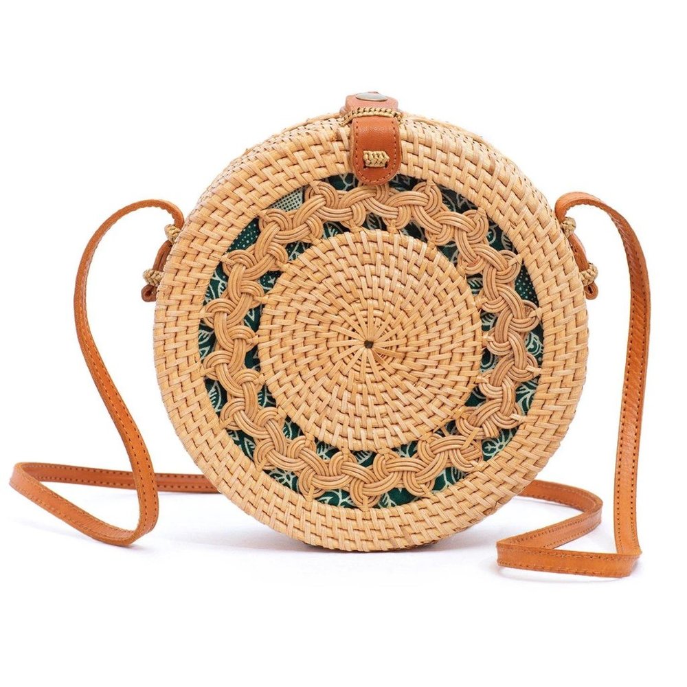 NWOT braided rattan bag